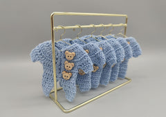 Set of 6 Baby Blue Crochet Onesies – Baby Shower & Welcome Favors