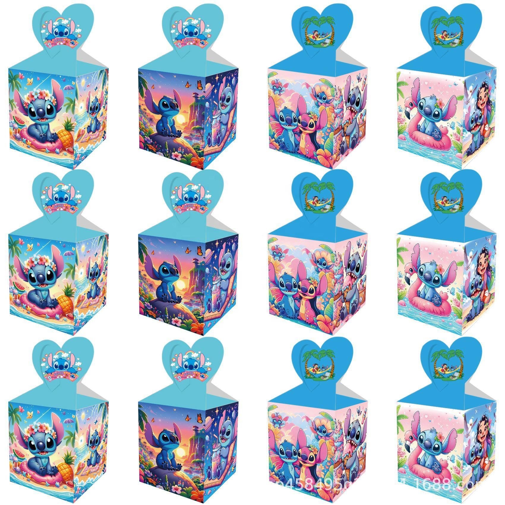 Set of 12 Lilo & Stitch Favor Boxes – Baby Shower & Birthday Favors