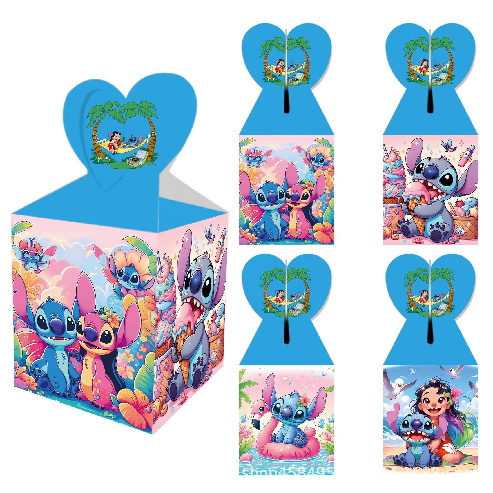 Set of 12 Lilo & Stitch Favor Boxes – Baby Shower & Birthday Favors