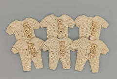 Set of 6 Baby Cream Crochet Onesies – Baby Shower & Welcome Favors