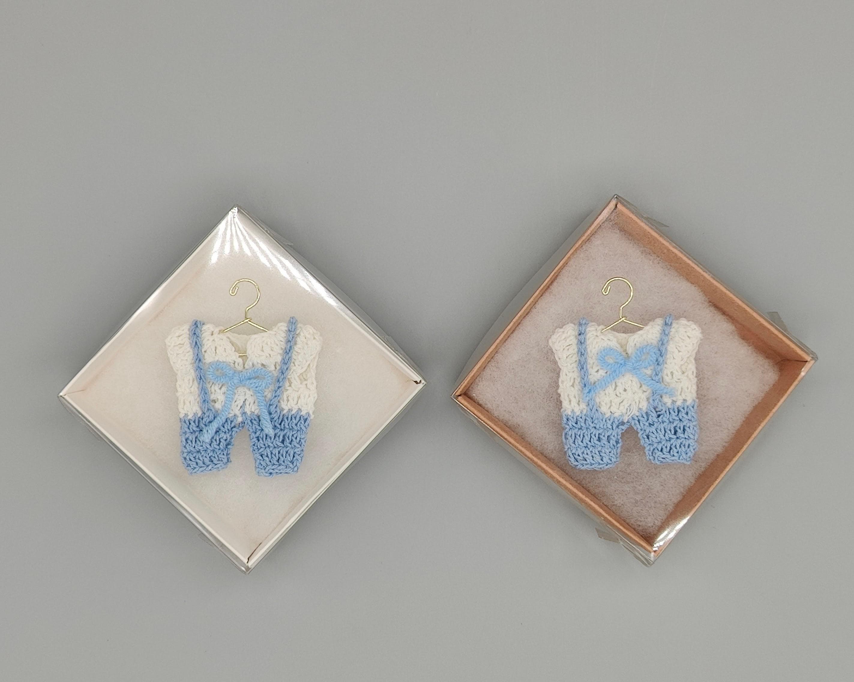 Set of 6 Mini Crochet Baby Overalls – Baby Shower & Gender Reveal