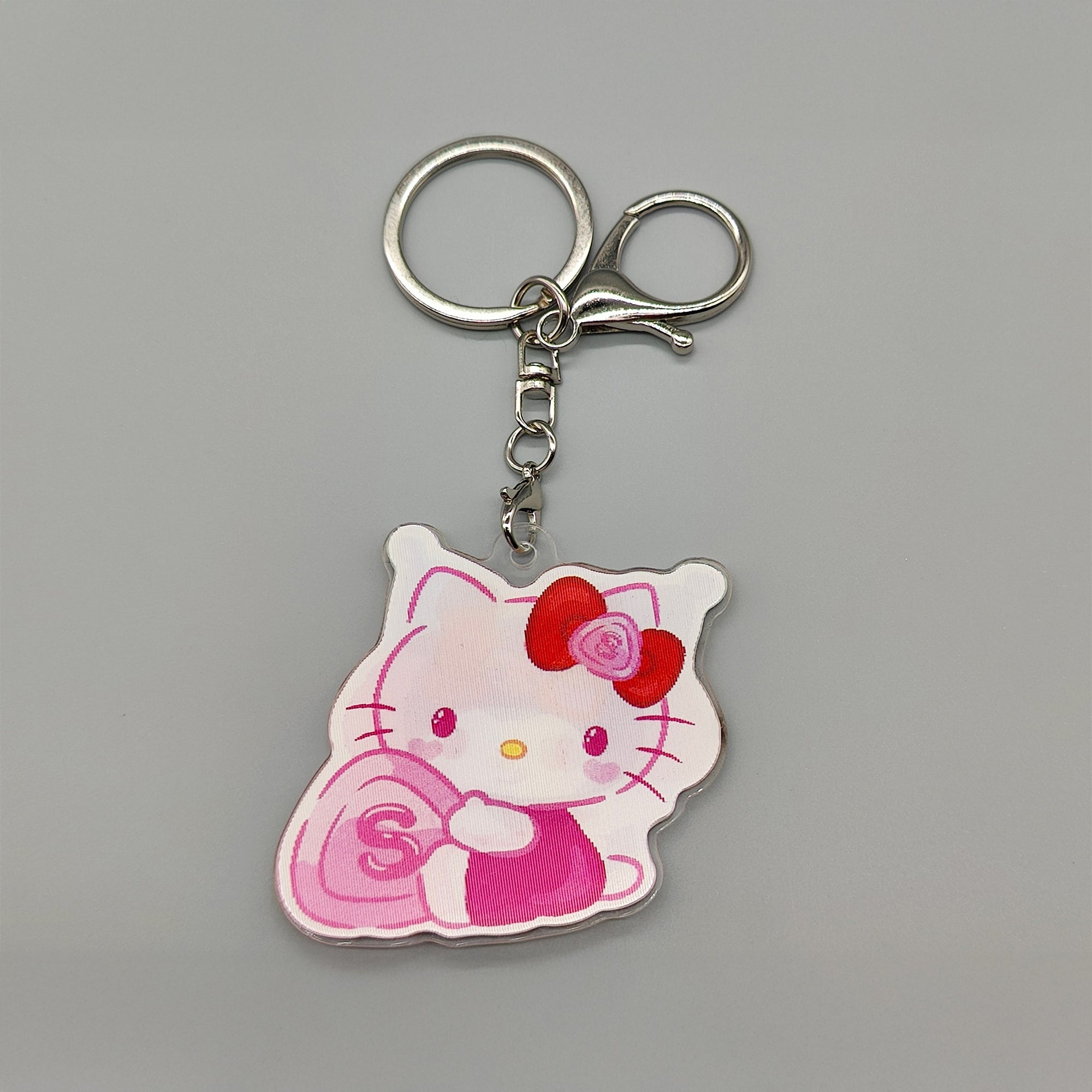 3D Lenticular Hello Kitty, Kuromi, My Melody Keychain - With Key Ring and Clasp - Double Sided with 3 alternating images