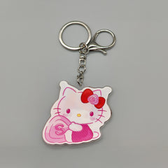 3D Lenticular Hello Kitty, Kuromi, My Melody Keychain - With Key Ring and Clasp - Double Sided with 3 alternating images