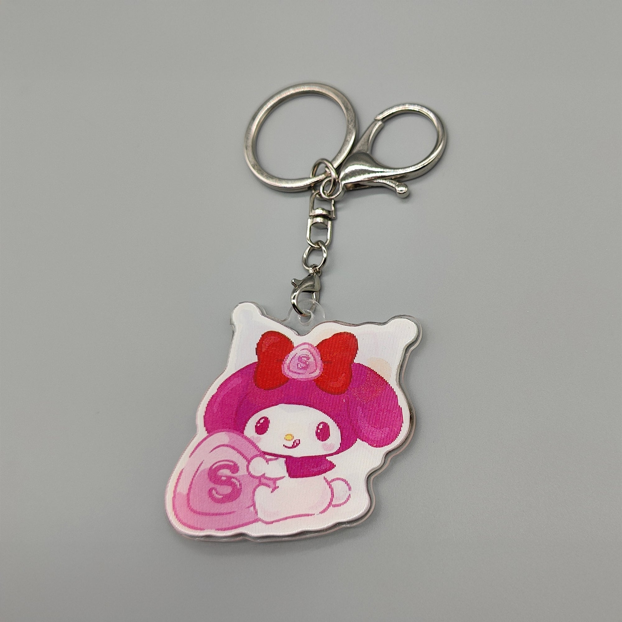 3D Lenticular Hello Kitty, Kuromi, My Melody Keychain - With Key Ring and Clasp - Double Sided with 3 alternating images