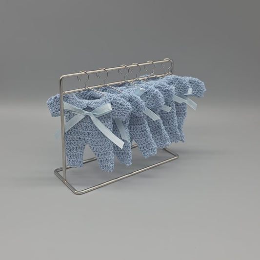 "Little Prince" Mini Crochet Baby Outfit Shower Favors (Set of 6)