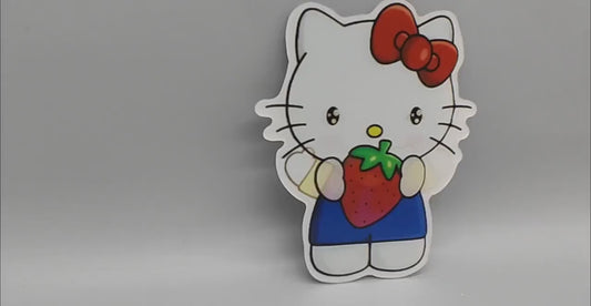 3D Hello Kitty Lenticular Sticker – Skull Rock Guitar, Waterproof