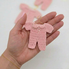 Pink Crochet Baby Onesie Party Favors - Set of 6 Mini Onesie Party Gifts - Handmade Baby Shower Favors & Decor