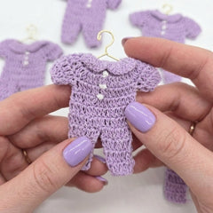 Mini Crochet Lilac Onesie Party Favors Set of 6 - Purple Baby Shower Party Gift & Favors