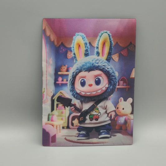 Labubu 3D Lenticular Sticker | The Monsters Dynamic Changing Art | 3-Way Urban, Whimsical & Collectible Fan Art | Unique Gift for Fans