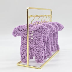 Mini Crochet Lilac Onesie Party Favors Set of 6 - Purple Baby Shower Party Gift & Favors