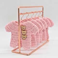 Pink Crochet Party Favor with teddy bear charms - The Cutest Mini Party Gift Set for Baby Showers & Birthdays - Set of 6