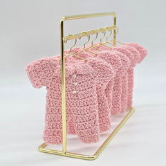 Pink Crochet Baby Onesie Party Favors - Set of 6 Mini Onesie Party Gifts - Handmade Baby Shower Favors & Decor