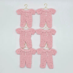 Pink Crochet Baby Onesie Party Favors - Set of 6 Mini Onesie Party Gifts - Handmade Baby Shower Favors & Decor