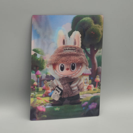Labubu 3D Lenticular Sticker | The Monsters Dynamic Changing Art | 3-Way Urban, Whimsical & Collectible Fan Art | Unique Gift for Fans