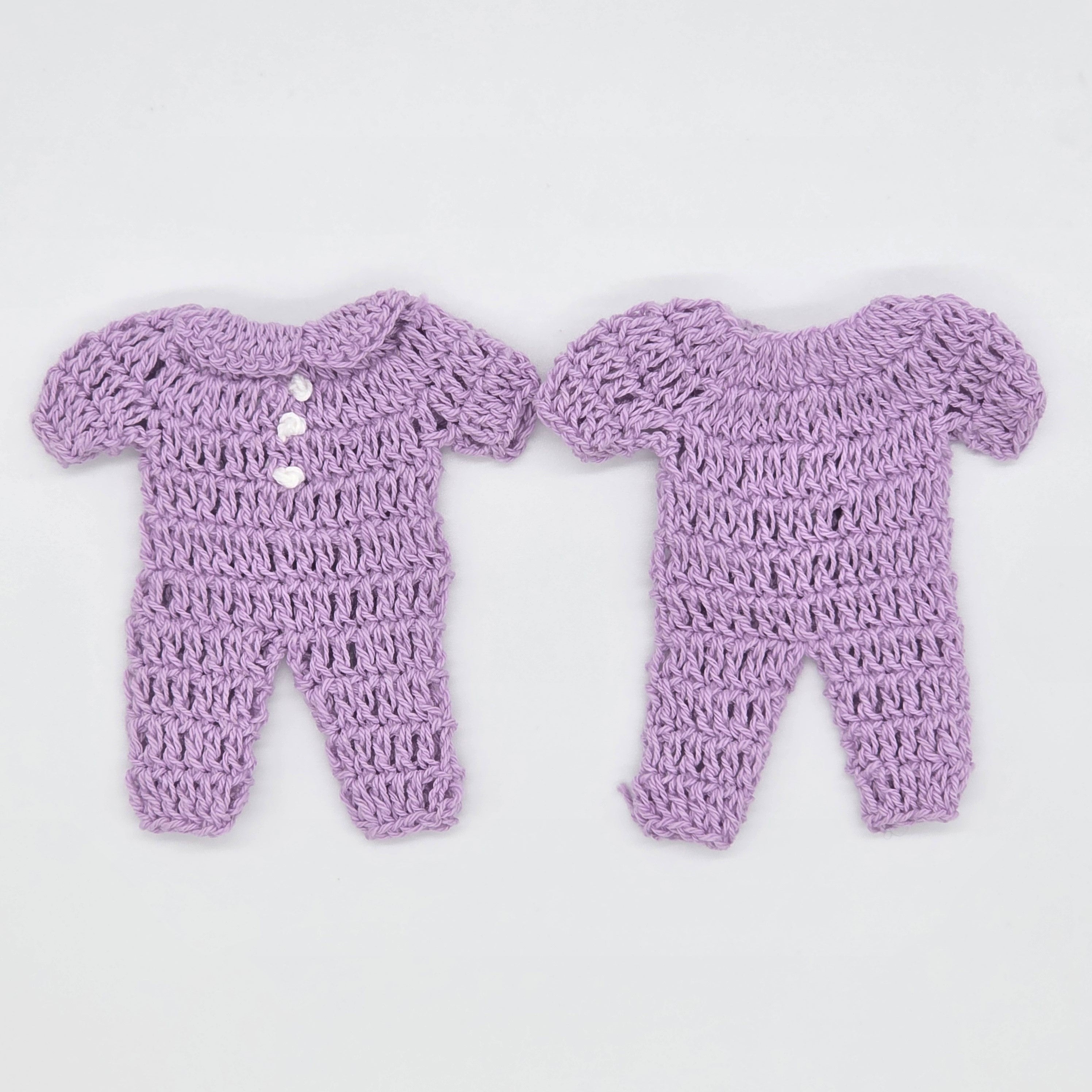 Mini Crochet Lilac Onesie Party Favors Set of 6 - Purple Baby Shower Party Gift & Favors