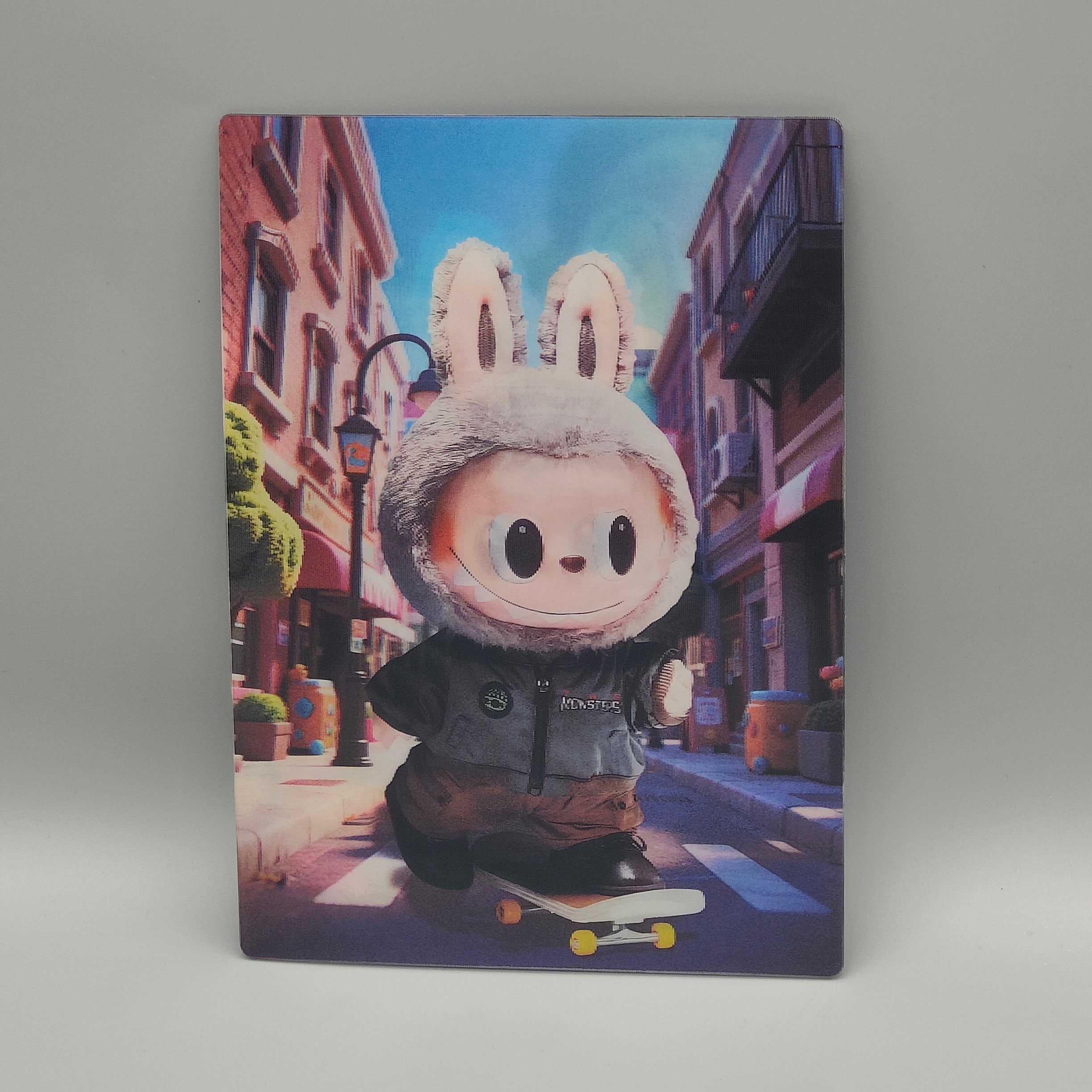 Labubu 3D Lenticular Sticker | The Monsters Dynamic Changing Art | 3-Way Urban, Whimsical & Collectible Fan Art | Unique Gift for Fans